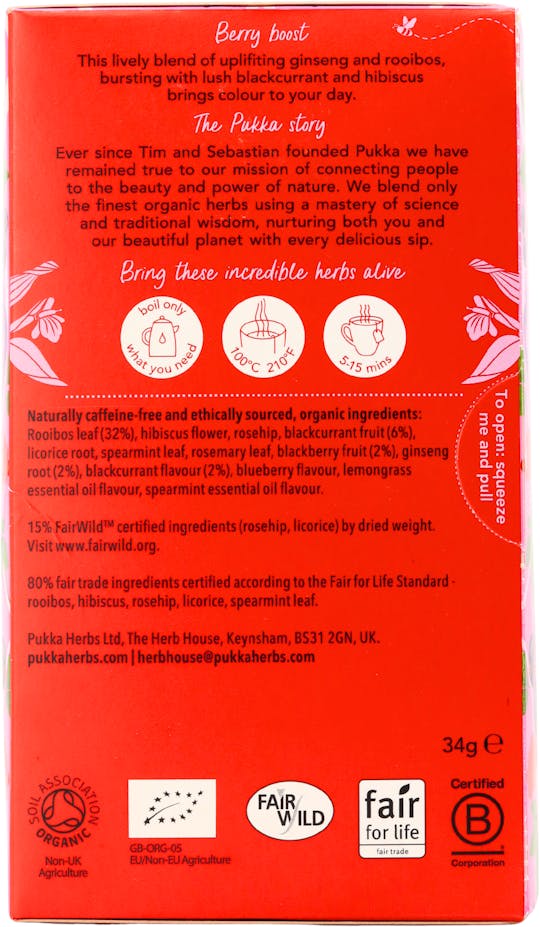 Pukka Morning Berry Herbal Tea Sachets 20 Pack - 2
