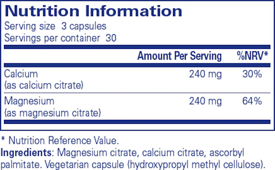 Pure Encapsulations Calcium MagnesiumCitrate 90 Capsules - 3