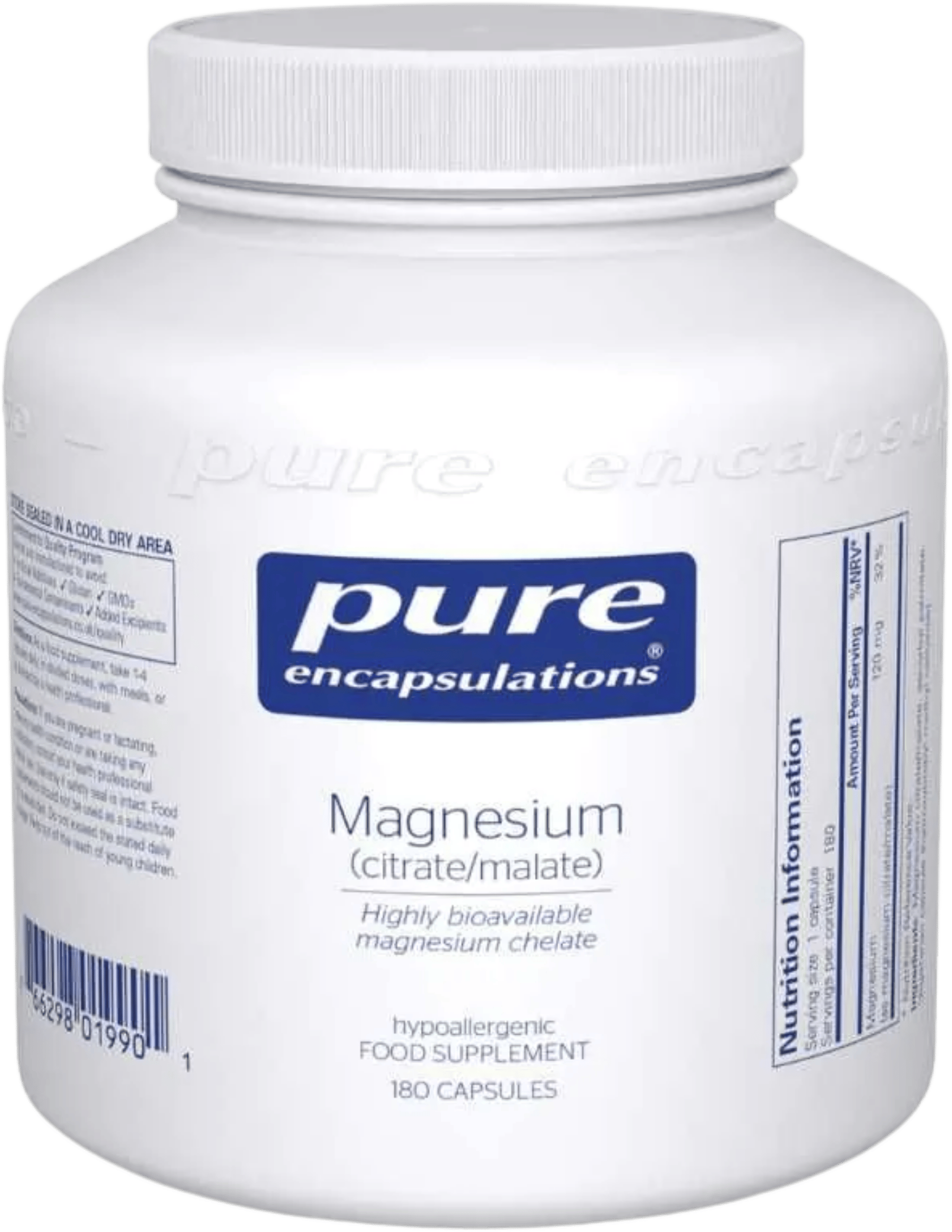 Pure Encapsulations Magnesium Citrate+Malate 180 Capsules