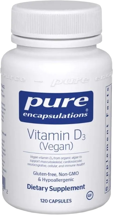 Pure Encapsulations Vit D3 Vegan 2000IU 120 Capsules