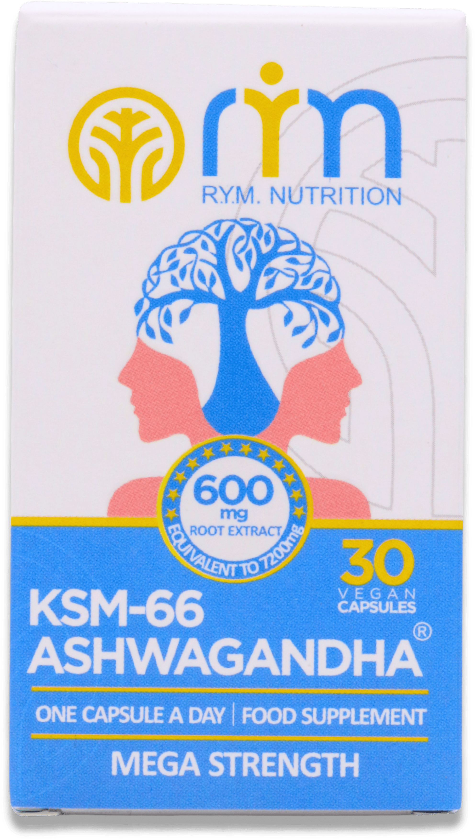 R.Y.M. KSM-66 Ashwagandha 600mg 30 Capsules