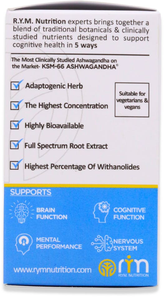 R.Y.M. KSM-66 Ashwagandha 600mg 30 Capsules - 2