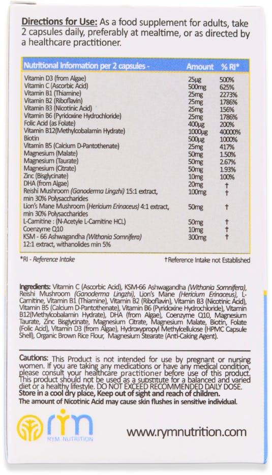 R.Y.M. Nutrition Daily Multivitamin 60 Capsules - 2