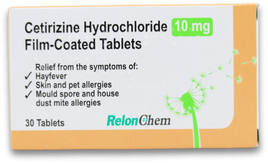 RelonChem Cetirizine Hydrochloride 10mg 30 Tablets