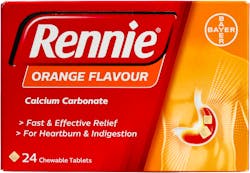 Rennie Chewable Orange 24 Tablets