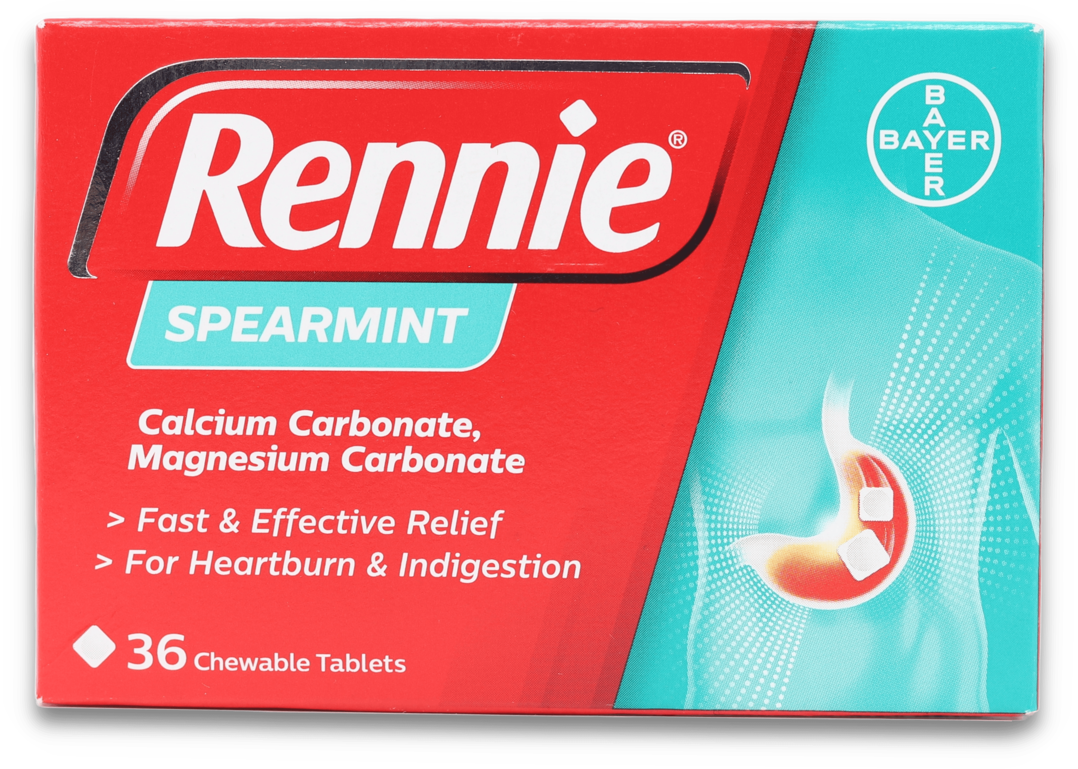 Rennie Spearmint 36 Chewable Tablets