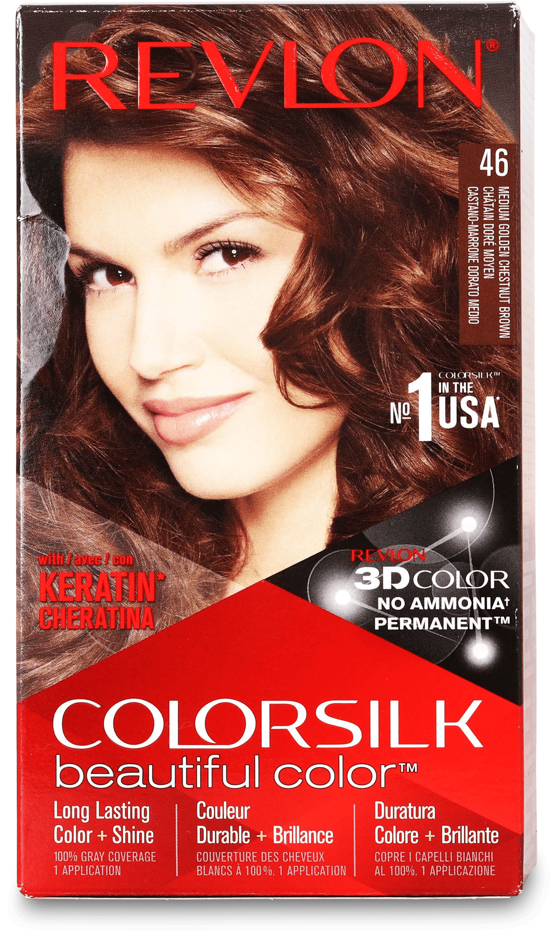 Revlon Colorsilk Permanent Hair Colour 46 Medium Golden Chestnut Brown