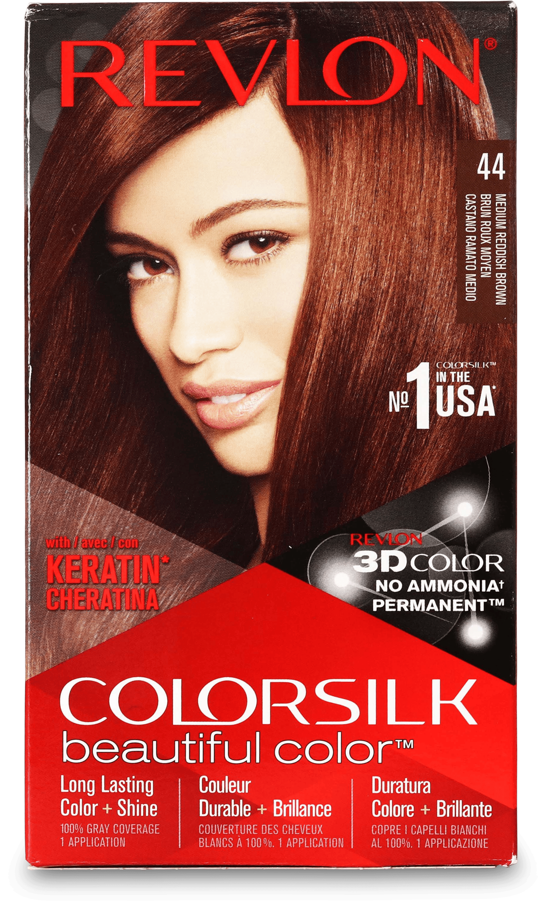 Revlon Colorsilk Permanent Hair Colour 44 Medium Red Brown