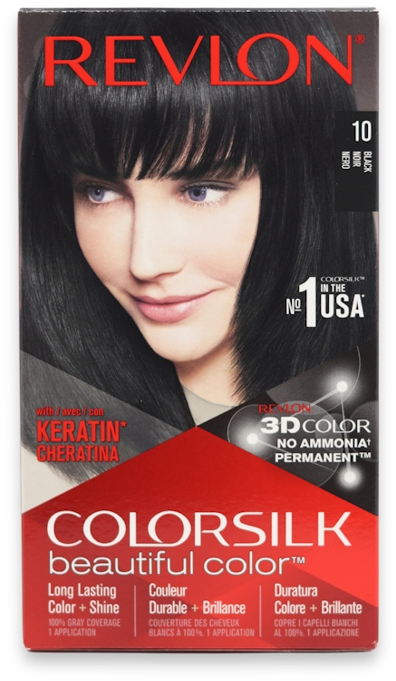 Photos - Hair Dye Revlon Colorsilk Permanent Hair Colour 10 Black 