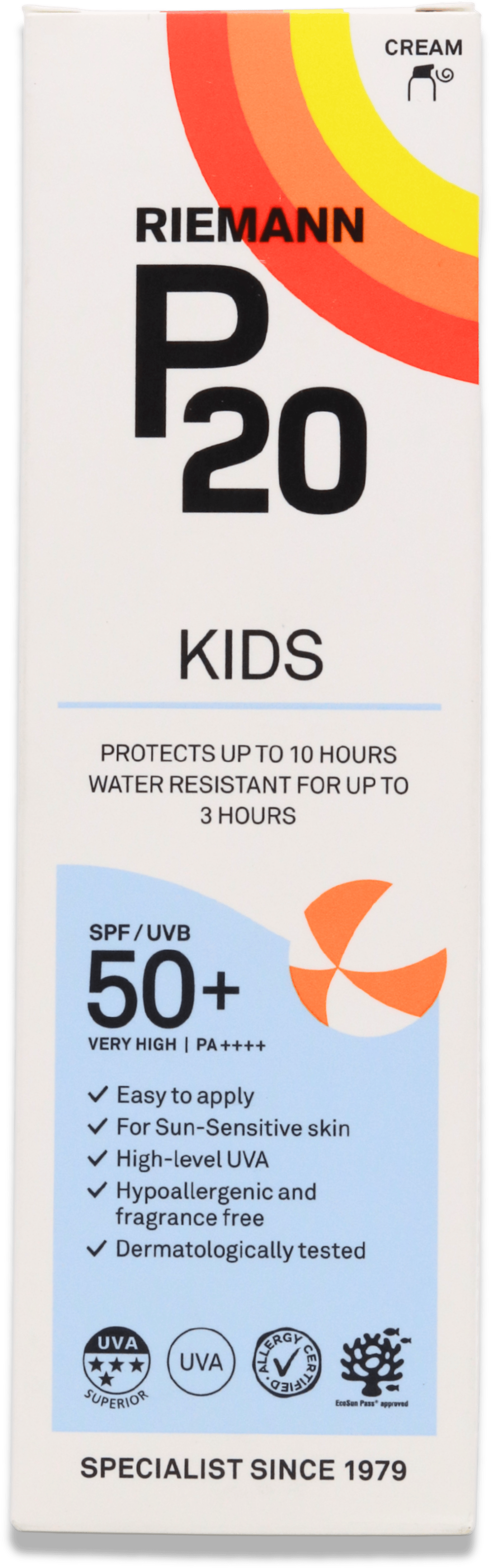 Riemann P20 Kids Sun Cream Pump SPF 50+ 100ml