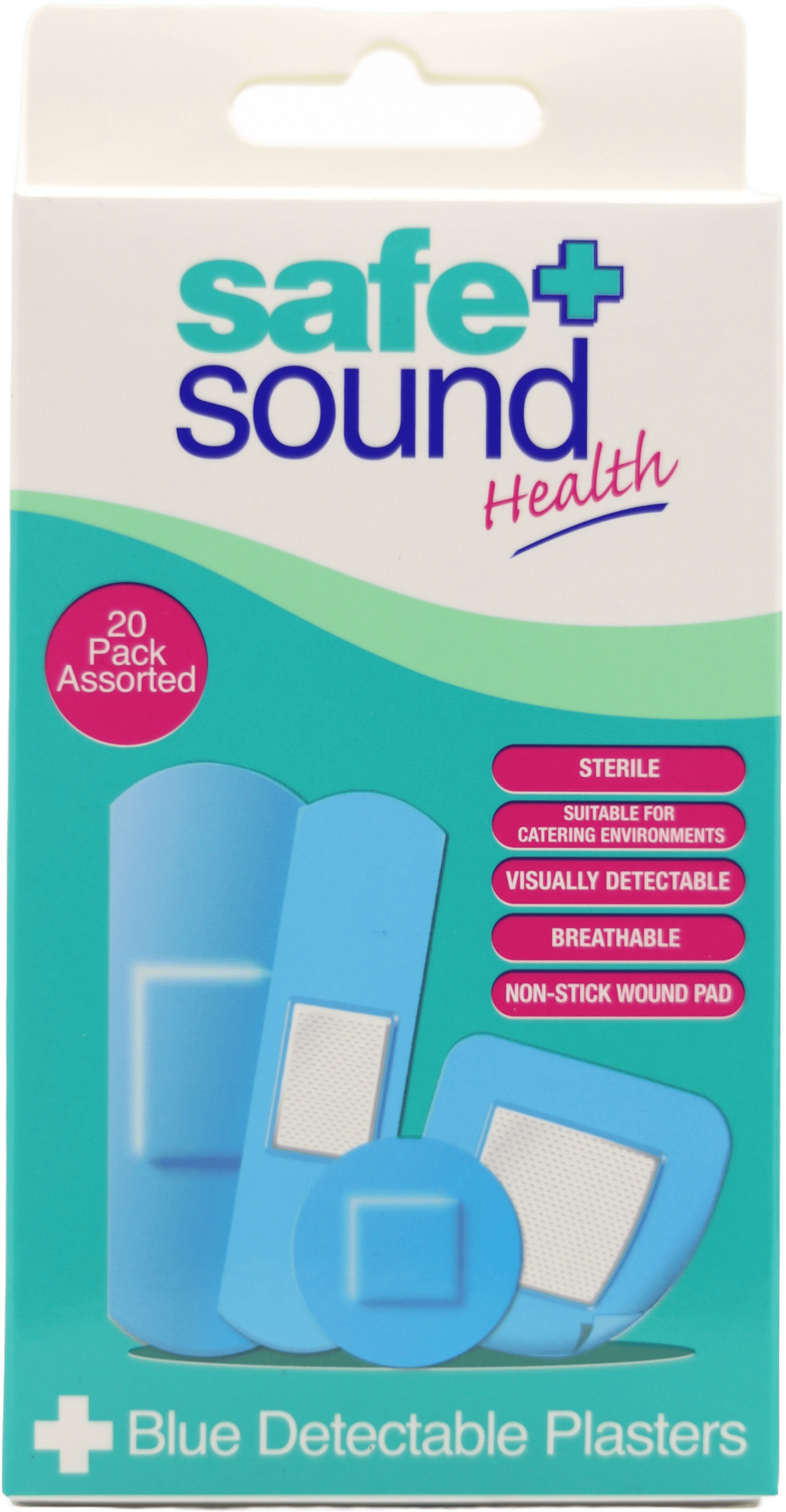Safe & Sound Blue Detectable Plasters 20 Pack