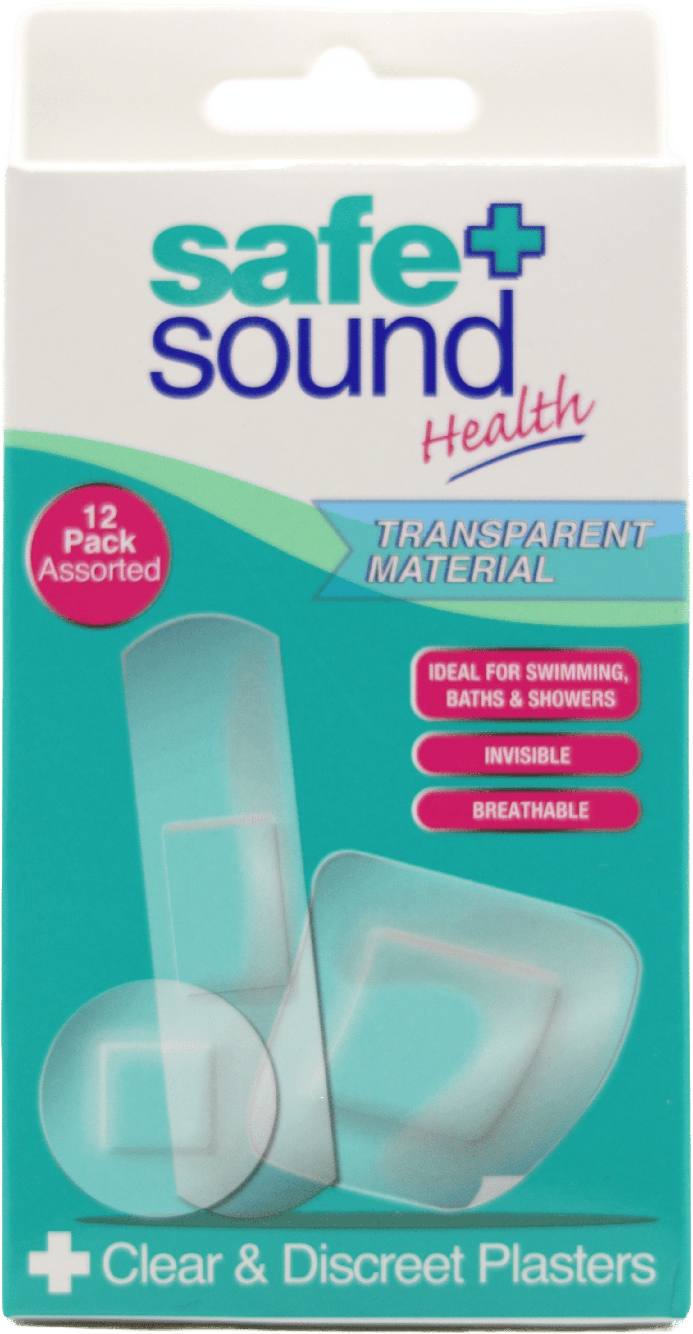 Safe & Sound Clear & Discreet Plasters 12 Pack