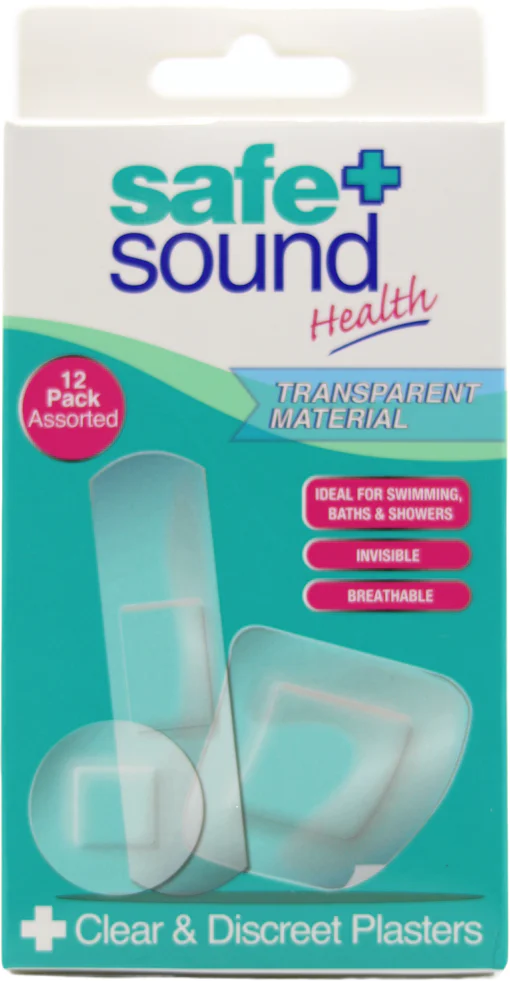 Safe & Sound Clear & Discreet Plasters 12 Pack | medino