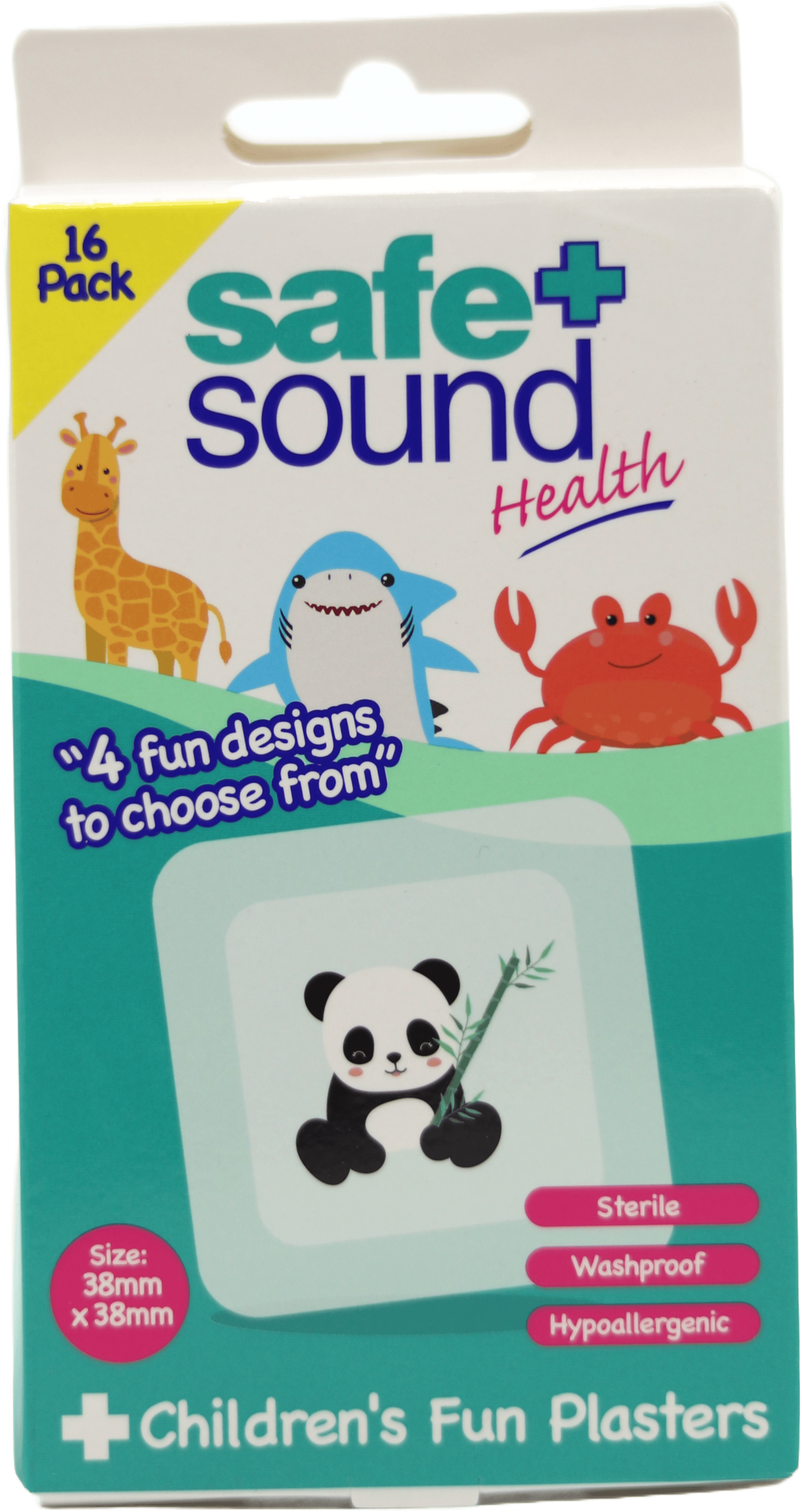 Safe & Sound Kids Fun Plasters Animals 16 Pack