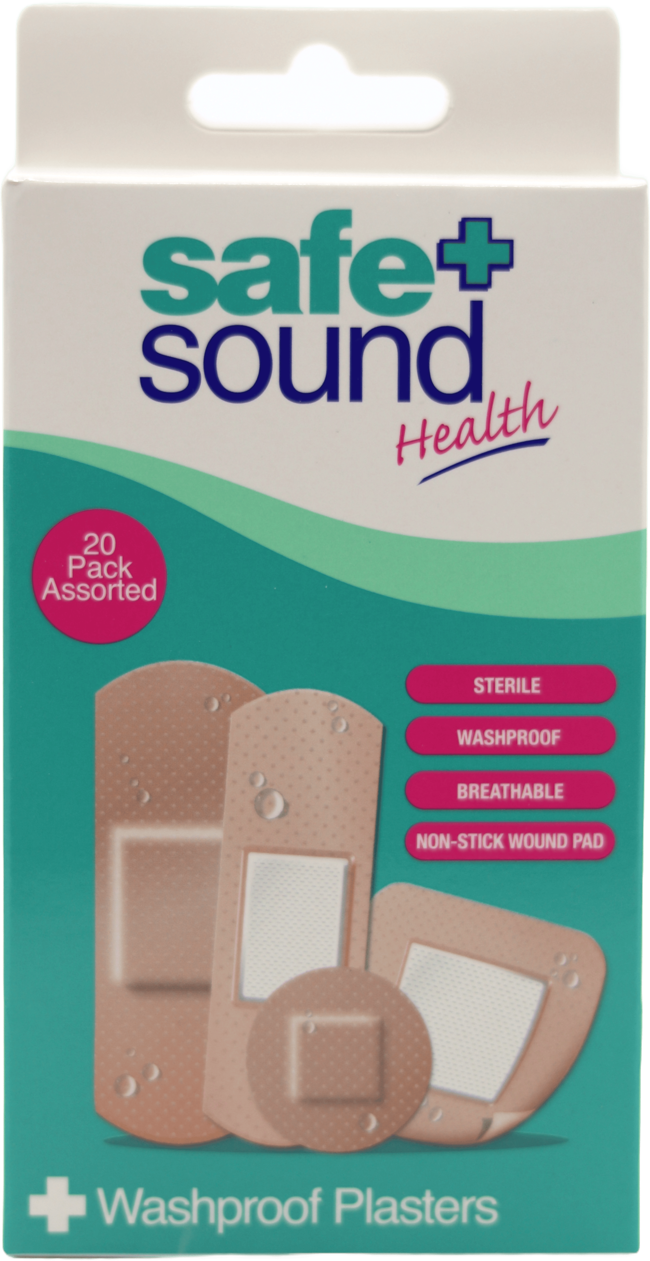 Safe & Sound Washproof Plasters 20 Pack