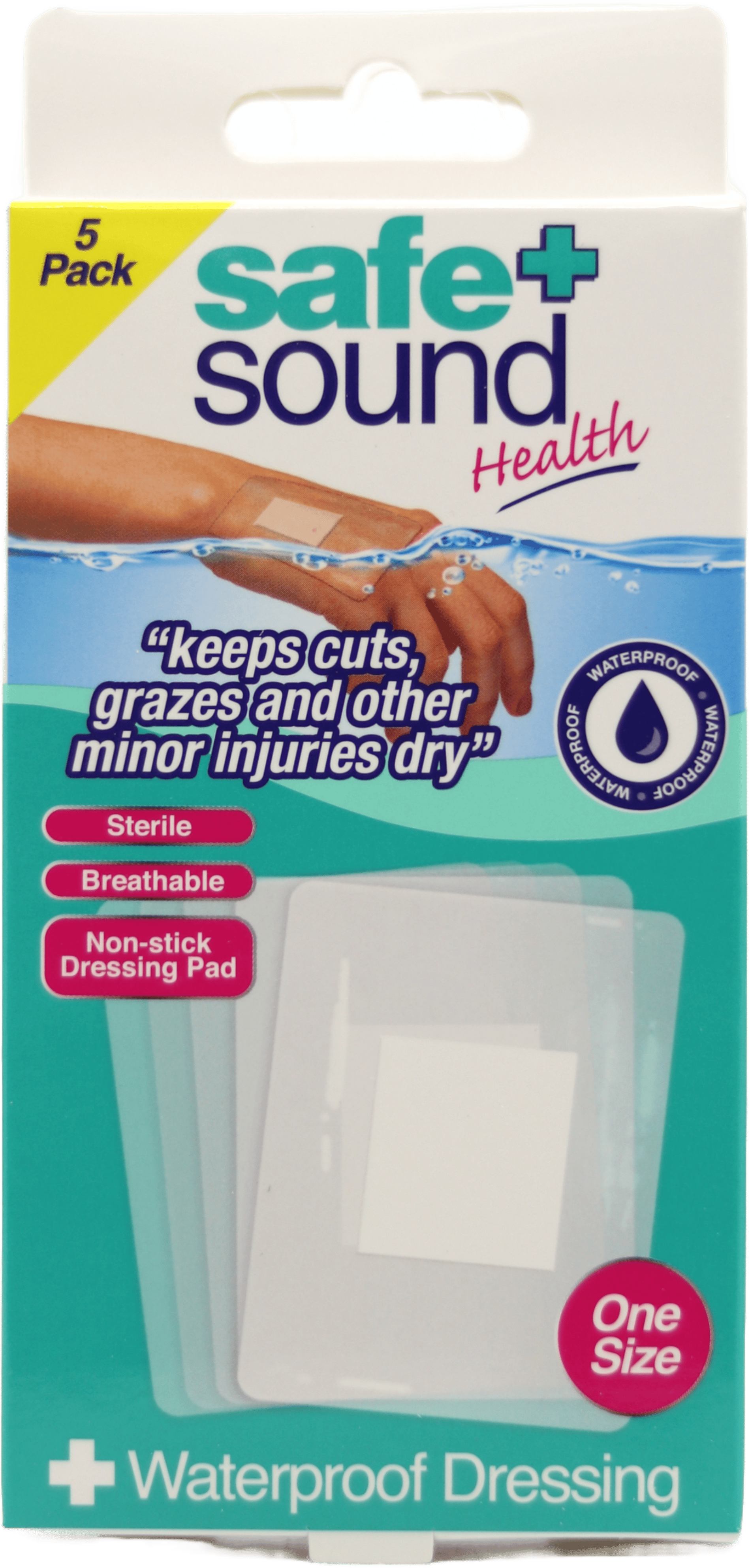 Safe & Sound Waterproof Film Dressing 5 Pack