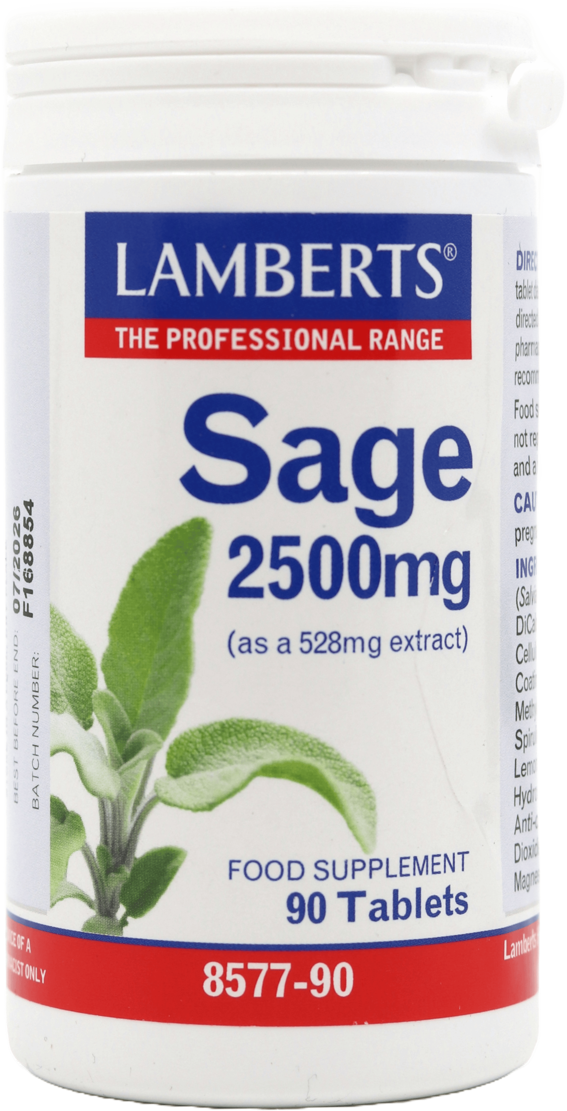Lamberts Sage 2500mg 90 Tablets