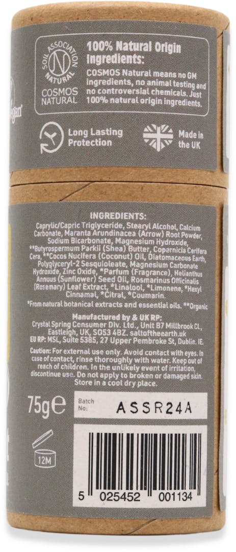 Salt of the Earth Amber & Sandalwood Deodorant Stick Refill 75g - 3