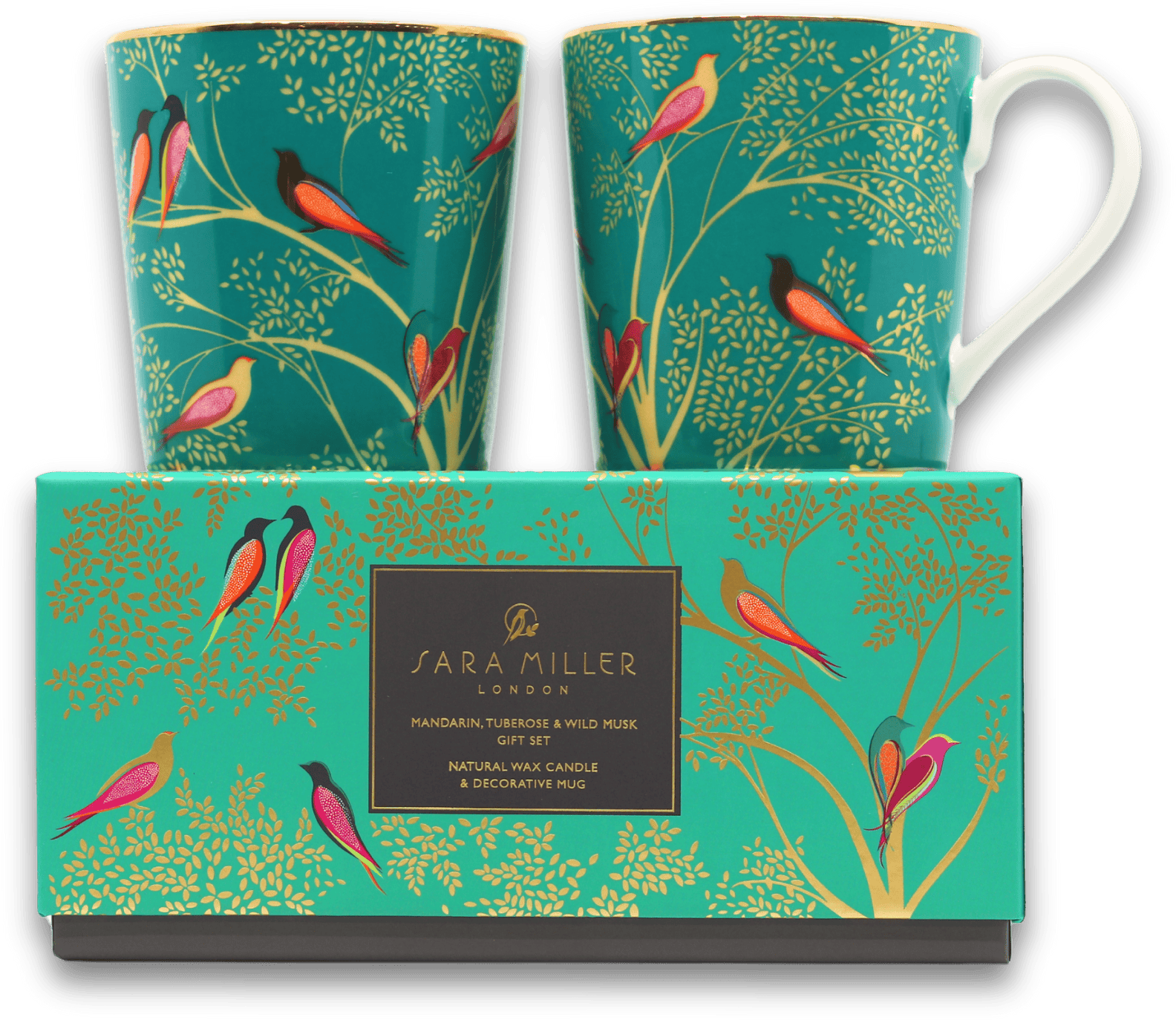 Sara Miller Mandarin, Tuberose & Wild Musk Candle & Mug Gift Set