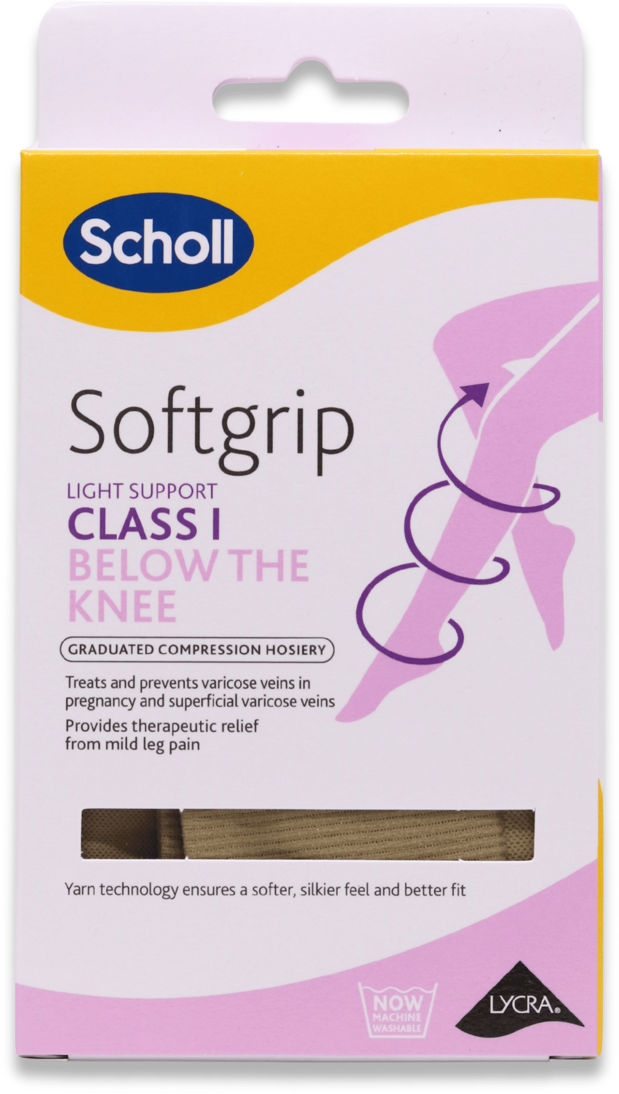 Scholl Softgrip C1 Below The Knee Compression Hosiery Medium Natural