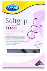 Scholl Softgrip Ultima Class 1 Closed Toe Thigh Length Stockings, Small,  Natural