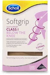 Scholl Softgrip C1 Below The Knee Compression Hosiery Large Natural