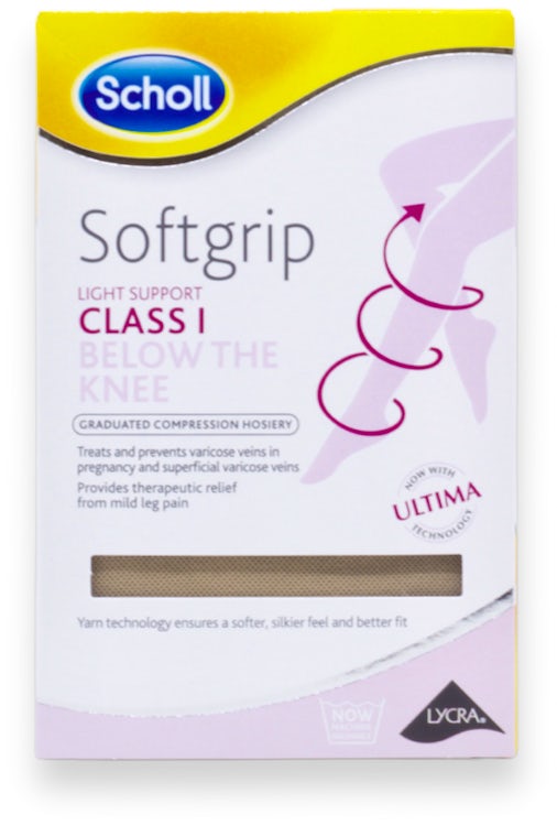 Scholl Softgrip C1 Knee Open Toe Natural Small | medino