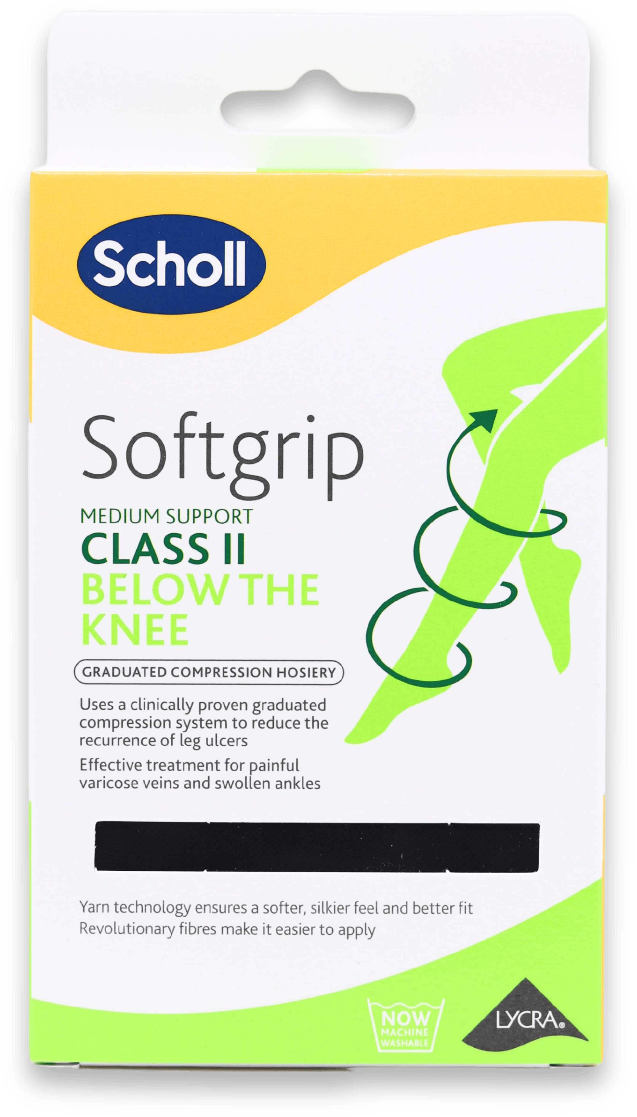Scholl Softgrip C2 Below The Knee Compression Hosiery Medium Closed Toe Black