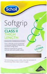 Scholl Softgrip C2 Thigh Length Compression Hosiery XL Natural