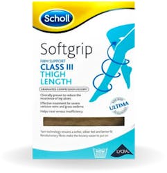 Scholl Softgrip C3 Thigh Length Compression Hosiery Large Natural