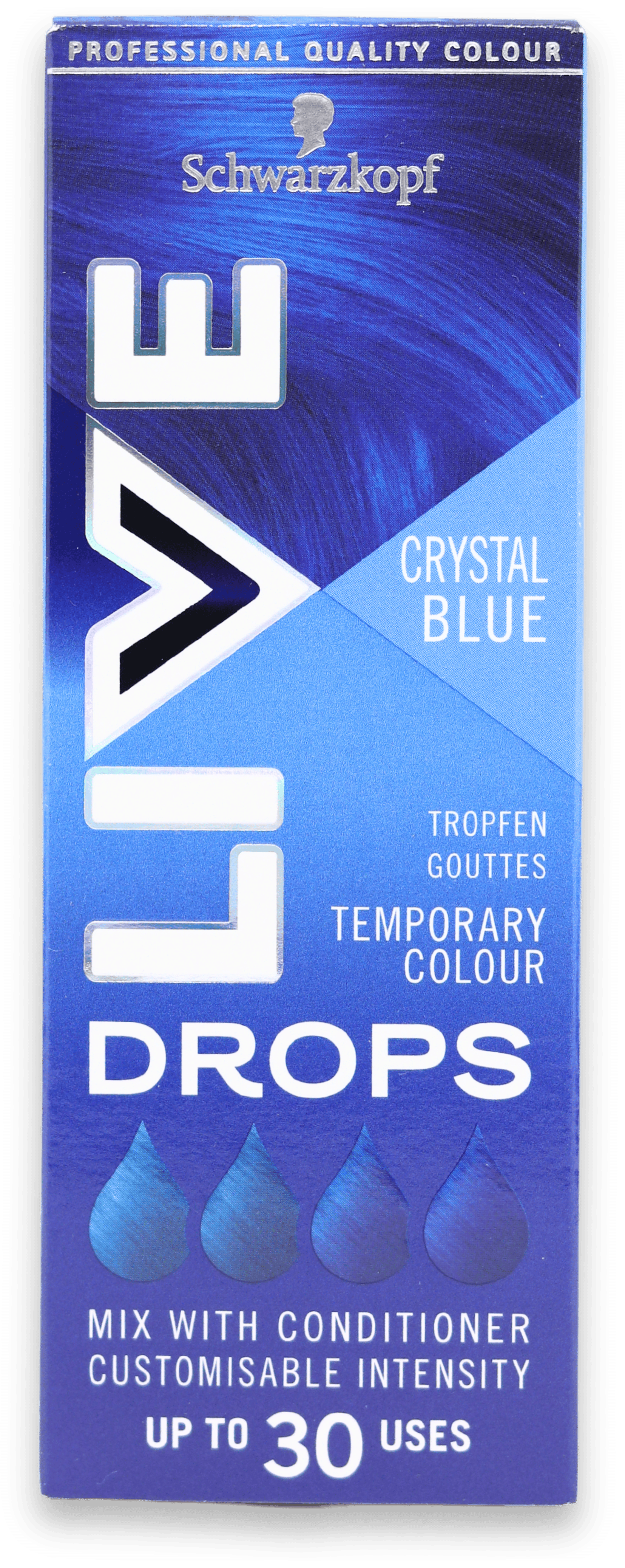Schwarzkopf Live Crystal Blue Temporary Colour Drops 30ml