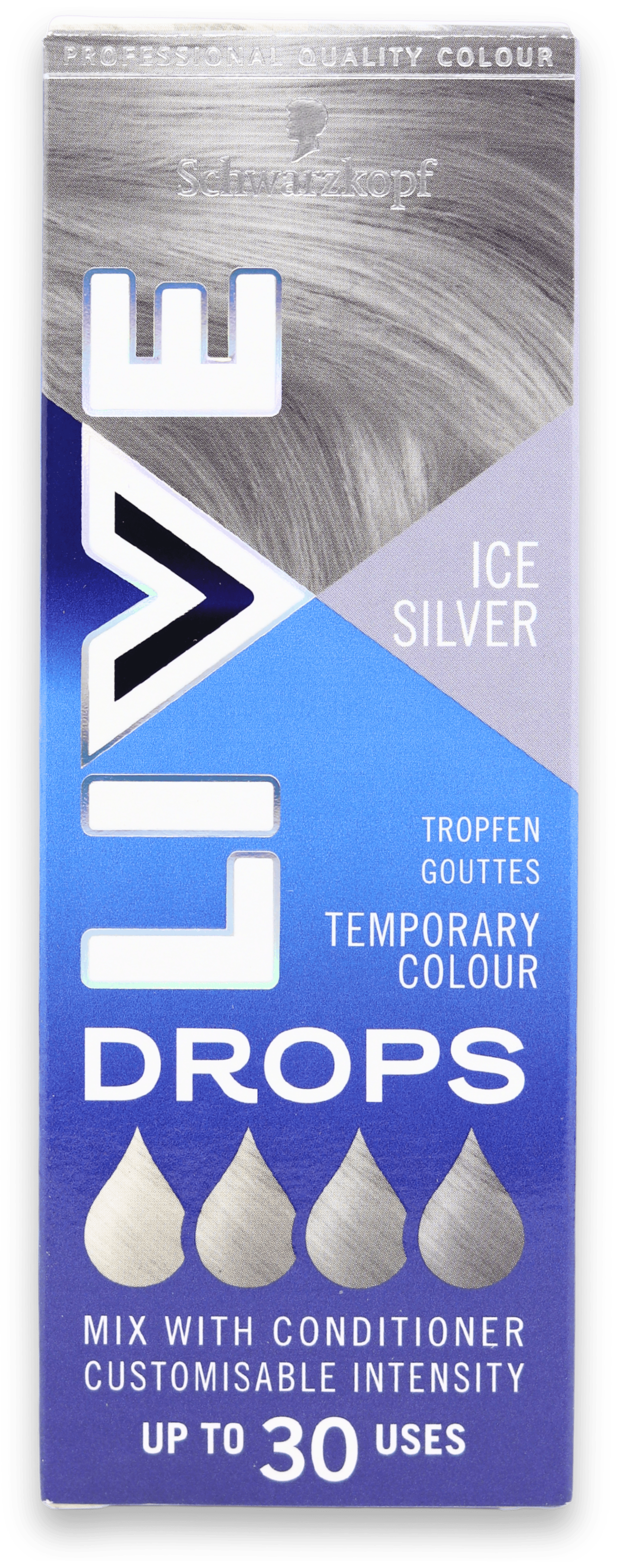 Schwarzkopf Live Ice Silver Temporary Colour Drops 30ml