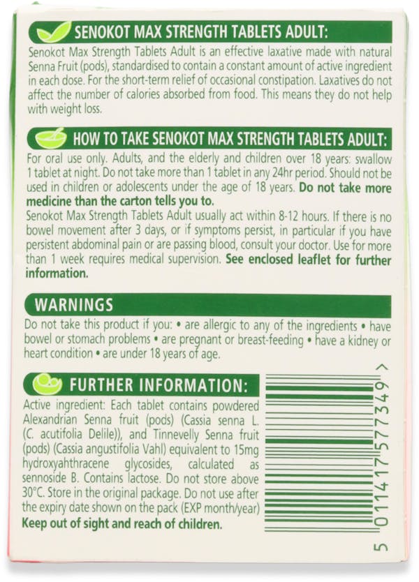 Senokot Max Strength 10 Tablets - 2