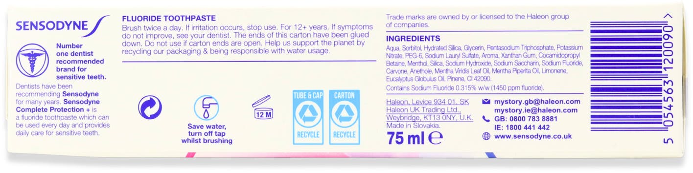 Sensodyne Complete Protection+ Original Toothpaste 75ml - 2