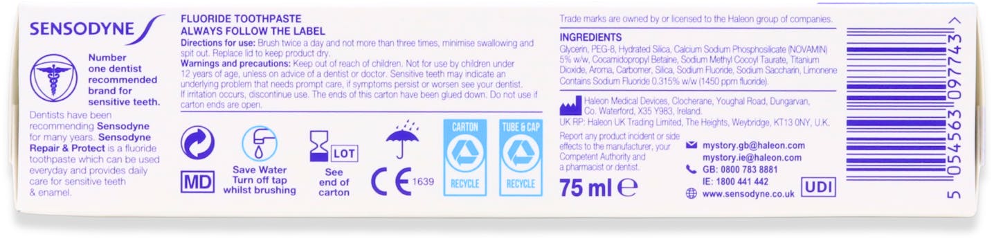 Sensodyne Repair & Protect Whitening Toothpaste 75ml - 2