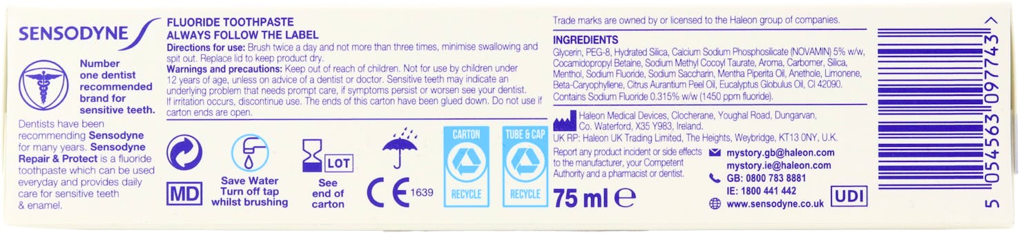 Sensodyne Repair & Protect Whitening Toothpaste 75ml - 2