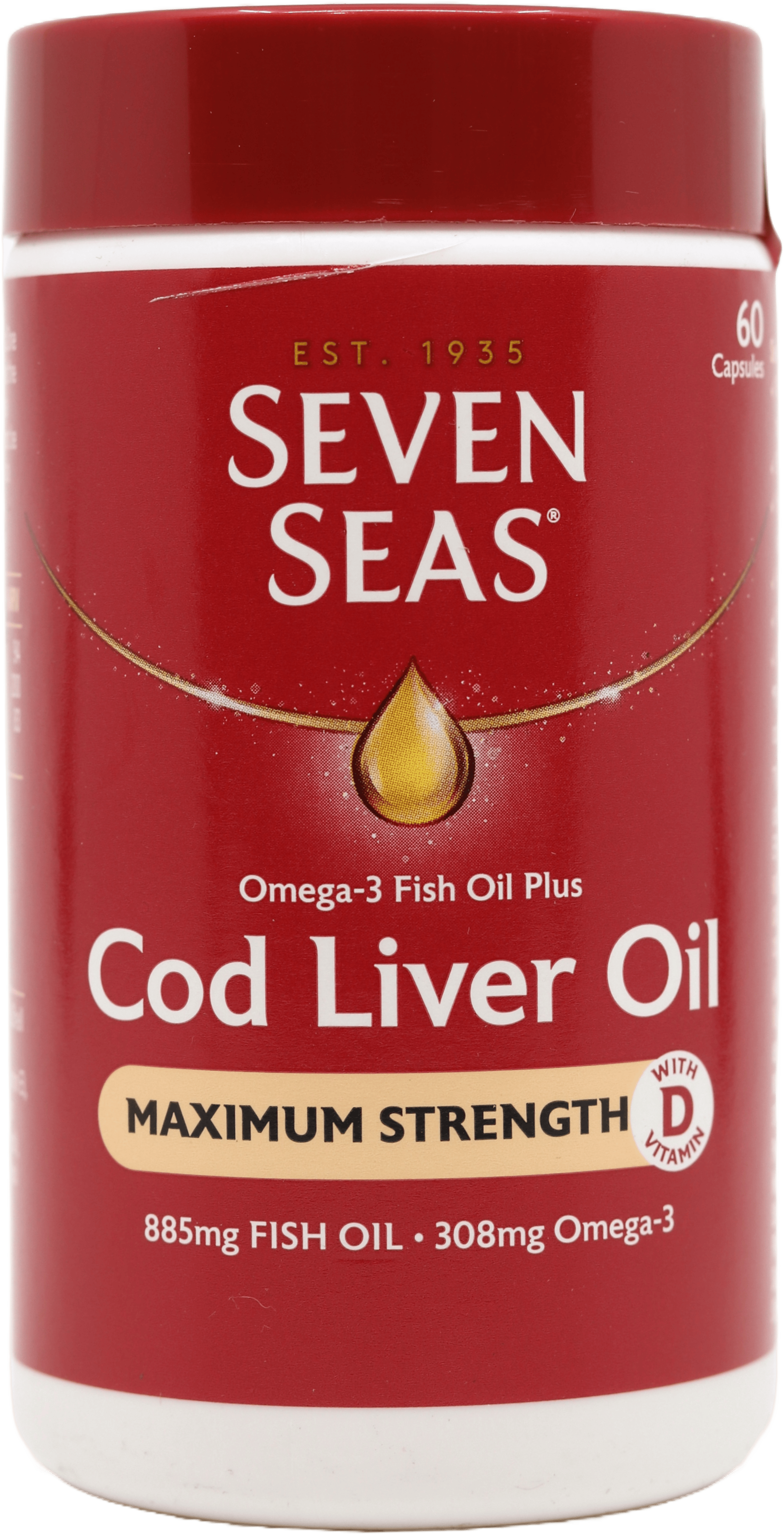 Seven Seas Cod Liver Oil Maximum Strength 60 Capsules