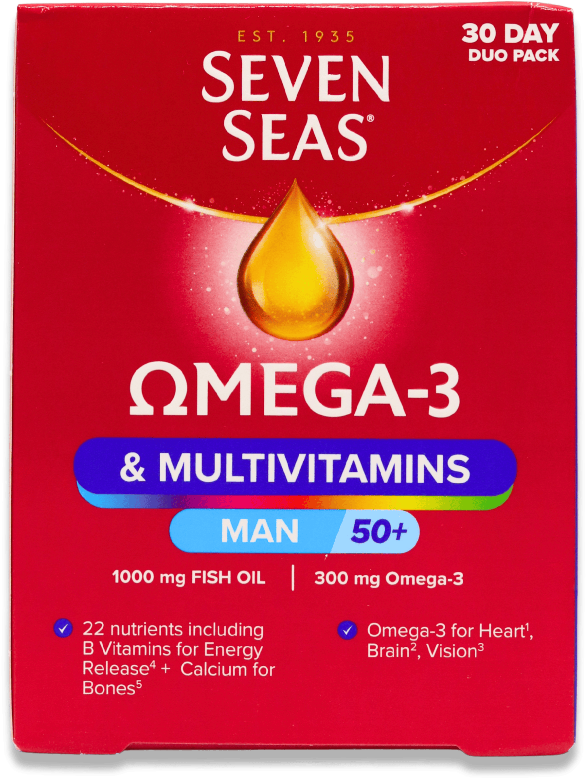 Seven Seas Omega 3 & Multivitamins Man 50+ 30 Day Duo Pack