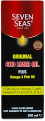 Seven Seas Original Cod Liver Oil Plus Omega-3 Fish Oil 300ml