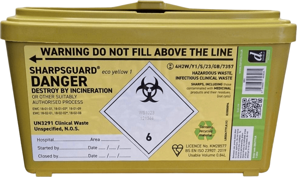 Sharpsguard Bin Yellow 1L