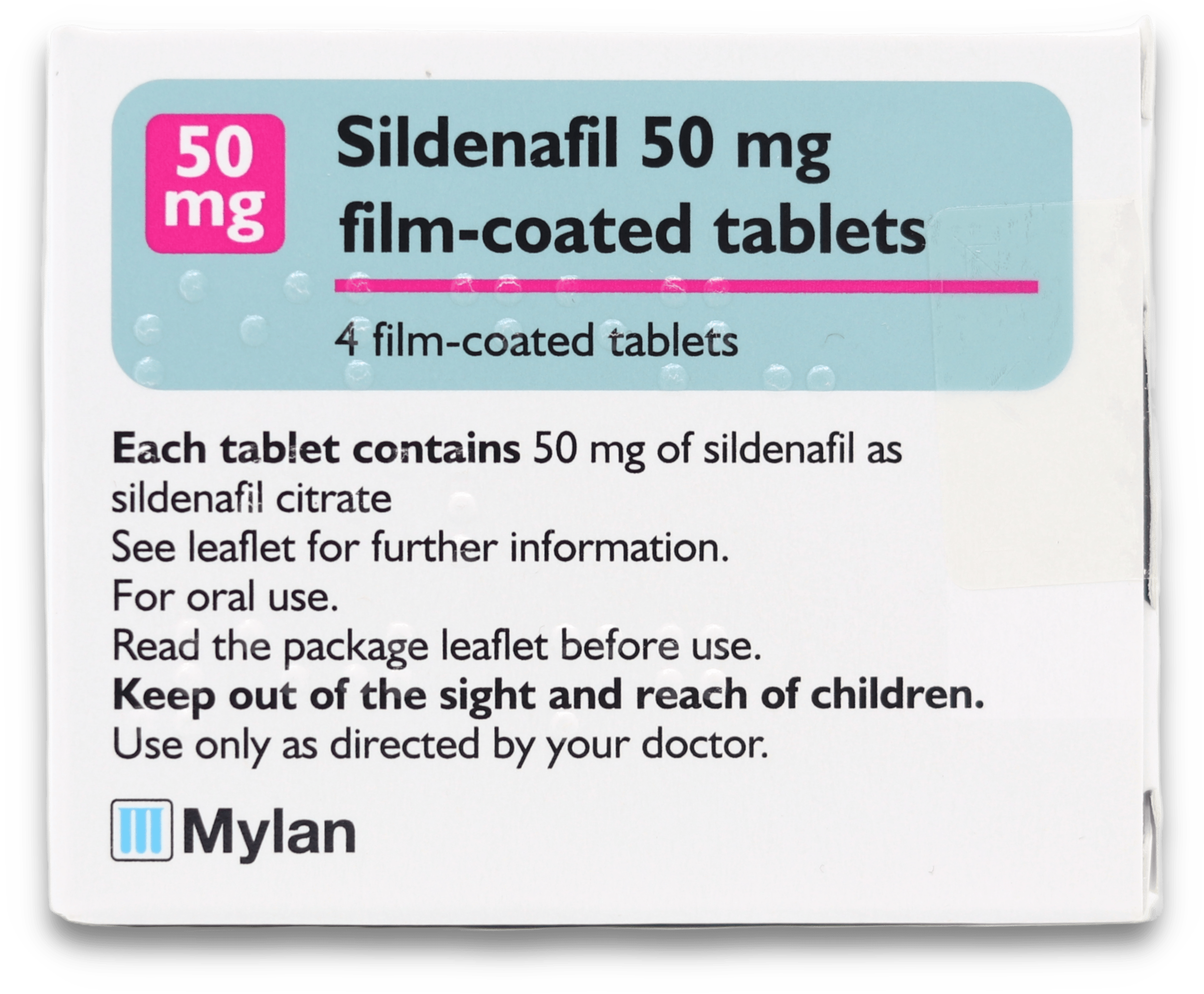 Sildenafil Mylan 50mg 4 Tablets