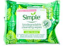 Simple Biodegradable Cleansing Face Wipes 20 Pack