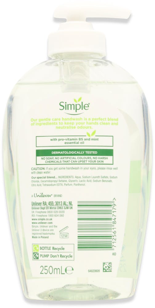 Simple Gentle Care Hand Wash 250ml - 2