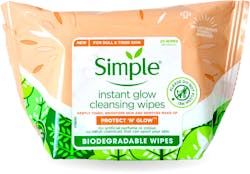 Simple Glow Cleansing Wipes 20 pack