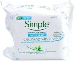 Simple Water Boost Hydrating Cleansing Face 25 Wipes
