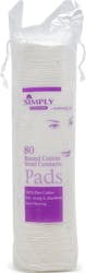 Simply Cotton Round Cotton Wool Cosmetic Pads 80 Pack