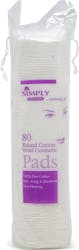 Simply Cotton Round Cotton Wool Cosmetic Pads 80 Pack