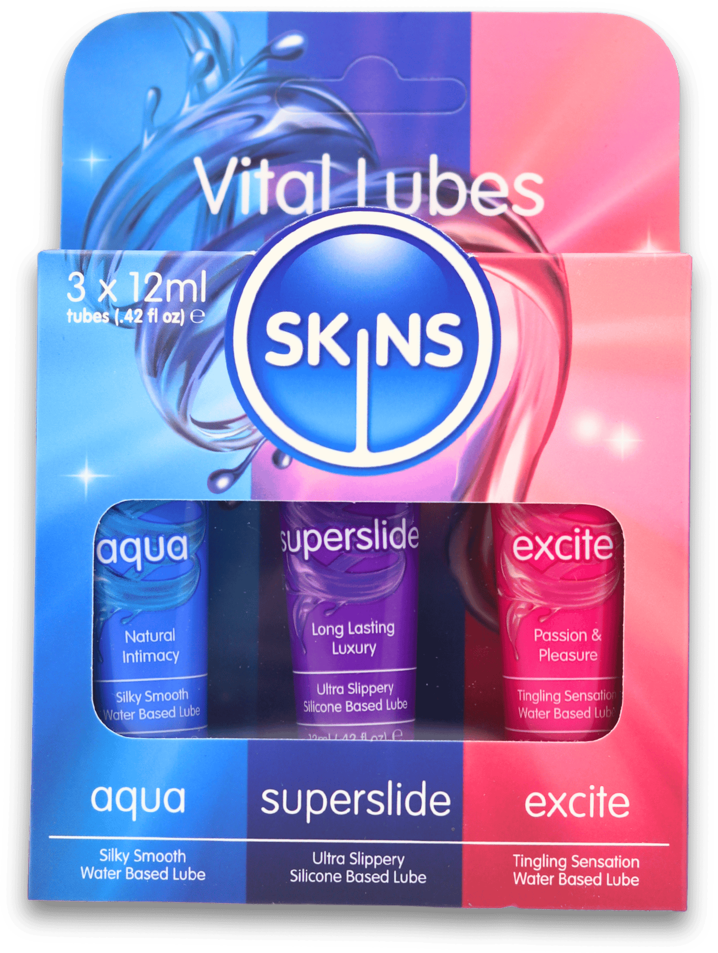 Skins Vital Lubes Assorted Pack 3 x 12ml