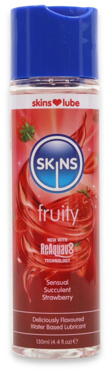 Skins Strawberry Water Based Lubricant 130ml | medino Skins Strawberry Water Based Lubricant 130ml | medino