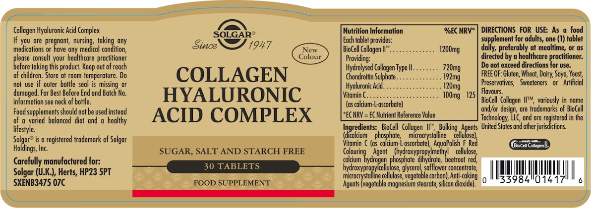 Solgar Collagen Hyaluronic Acid Complex 30 Tablets - 2